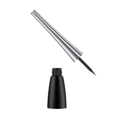 Gerçekçi 3D eyeliner reklam şablonu. Kozmetik.  