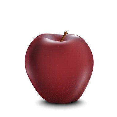 Kırmızı gerçekçi Apple. Gerçekçi 3D elma. Detaylı 3D ıllustrati