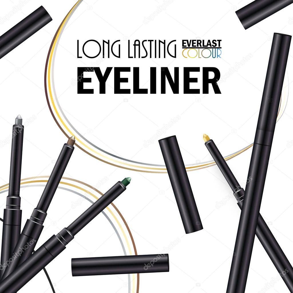 Beautiful Eyeliner Pen Poster for the promotion of cosmetic prem
