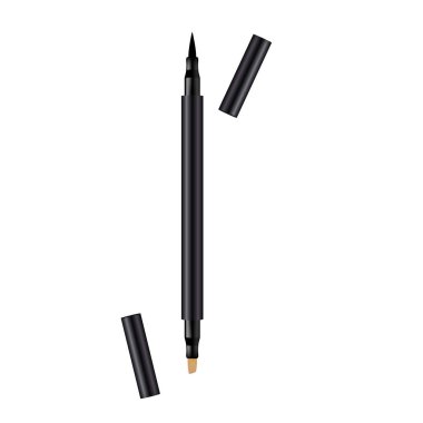 Eyeliner 3D şablon kalem. Gerçekçi kalem makyaj. Liner. Pastel boya