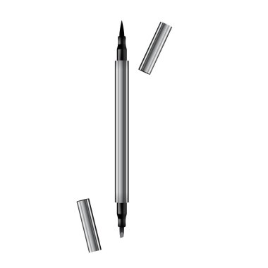 Eyeliner 3D şablon kalem. Gerçekçi kalem makyaj. Liner. Pastel boya