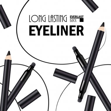 Güzel eyeliner Pen afiş kozmetik promosyon için Prem