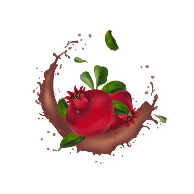 Sıçrama ile Nar kakao çikolata reklamları. Packagi için iyi