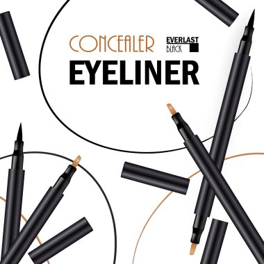 Güzel eyeliner Pen afiş kozmetik promosyon için Prem
