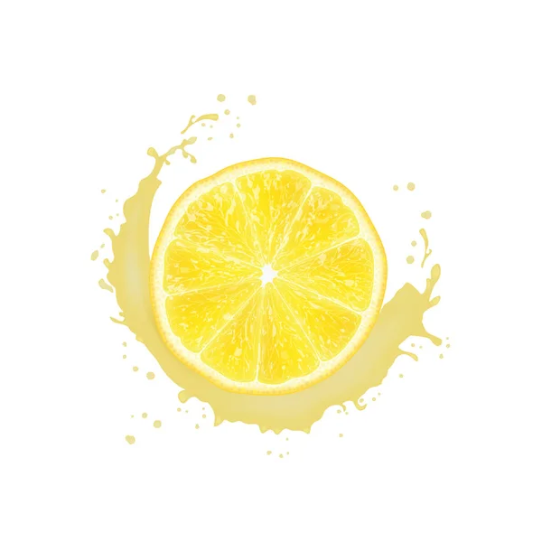 Реконструкция вектора 3d. Нарезанный лимон. Молочный сок — стоковый вектор