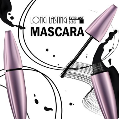 Kozmetik prim maskara p tanıtımı için güzel poster