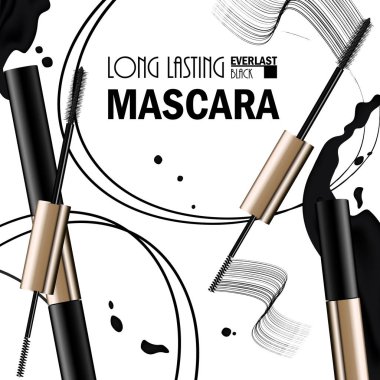 Kozmetik prim maskara p tanıtımı için güzel poster