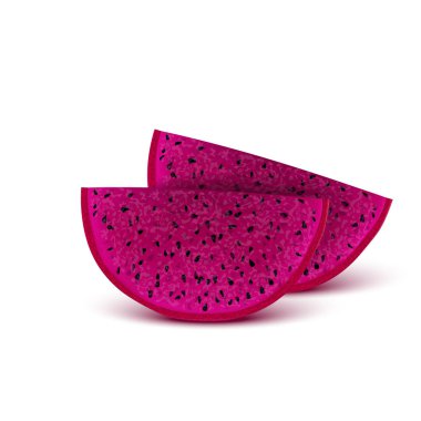 Kırmızı ejderha meyvesi, bütün meyve ve yarısı. Iyileşmek için tropikal meyveler