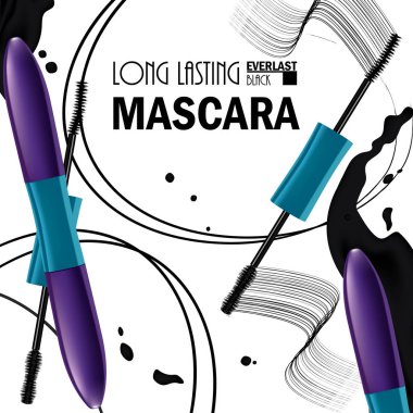 Kozmetik prim maskara p tanıtımı için güzel poster