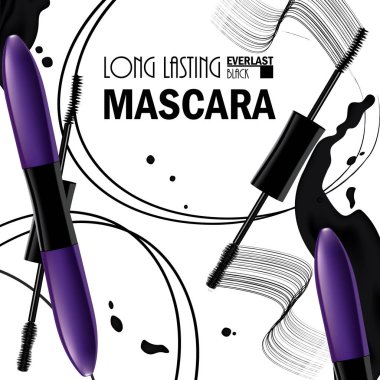 Kozmetik prim maskara p tanıtımı için güzel poster