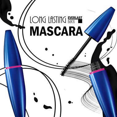 Kozmetik prim maskara p tanıtımı için güzel poster