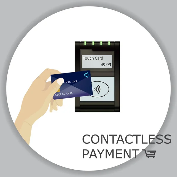 Ανέπαφες κάρτα αφής πληρωμής με οθόνη και PinP — Διανυσματικό Αρχείο