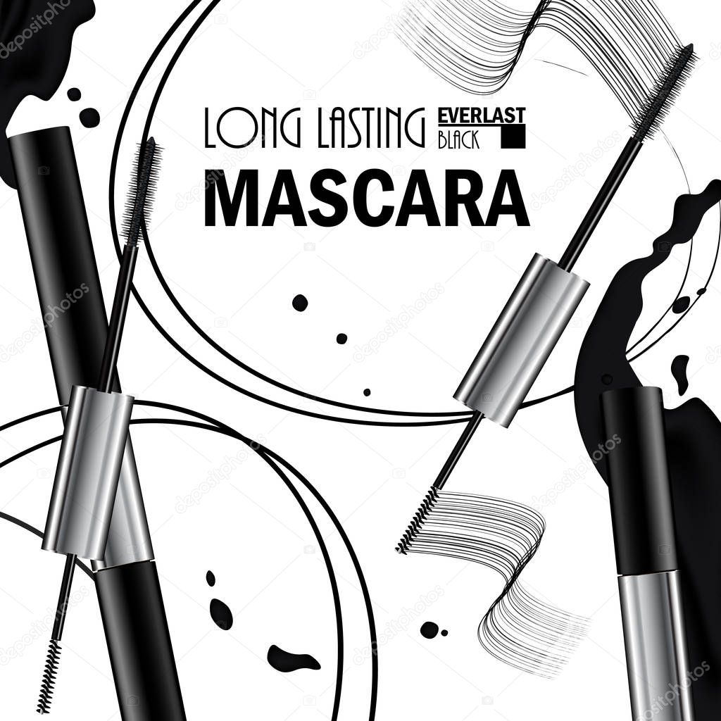 Beautiful Poster for the promotion of cosmetic premium mascara p