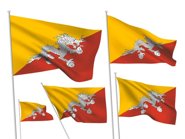 Vector flags of Bhutan — Stock Vector
