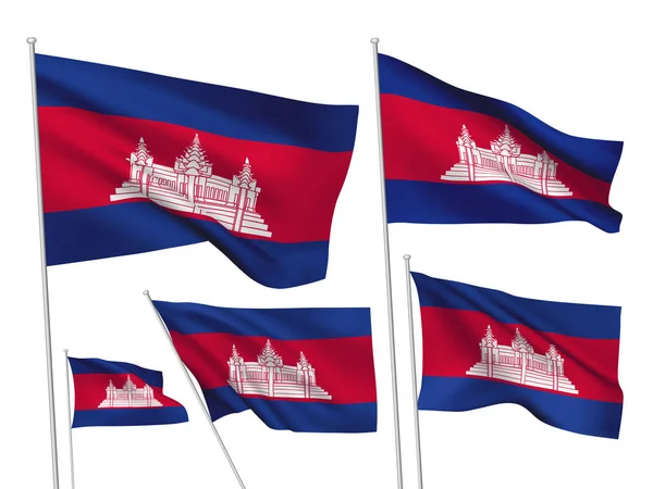 Vector flags of Cambodia — Stock Vector