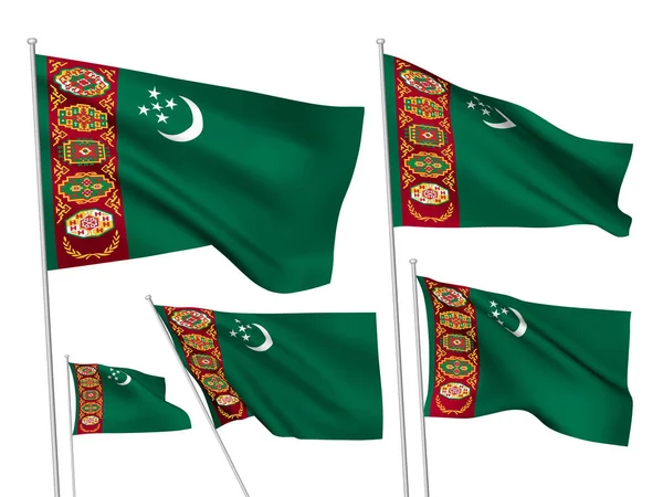 Vector flags of Turkmenistan — Stock Vector