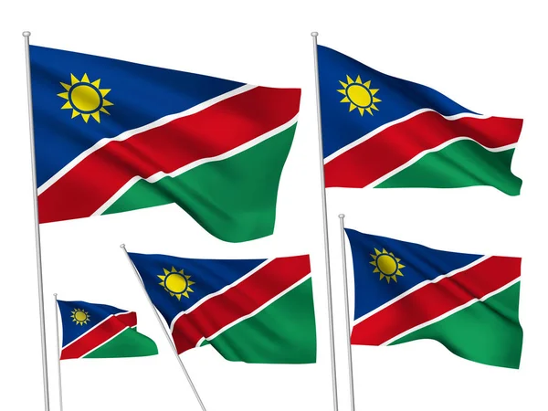 Vector flags of Namibia — Stock Vector