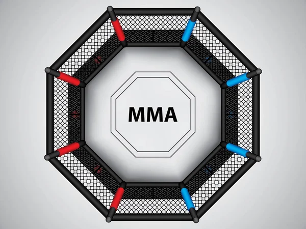 Vector illustration of MMA cage.Mixed martial arts octagon cage, top view