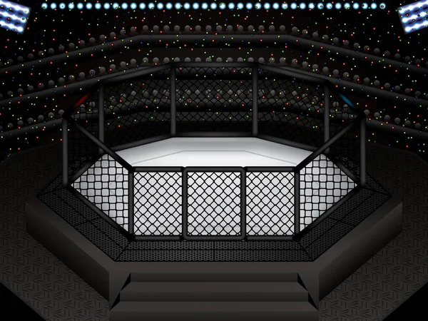 Illustration Vectorielle Cage Mma Cage Octogonale Arts Martiaux Mixtes — Image vectorielle