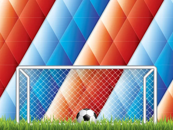 サッカーのパンフレット 幾何学的三角形の抽象的な背景 — ストックベクタ