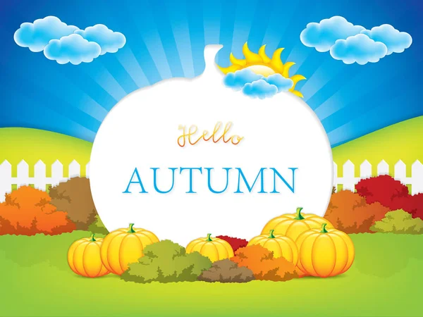 Moldura Outono Com Conceito Ação Graças Pumpkins Thanksgiving — Vetor de Stock