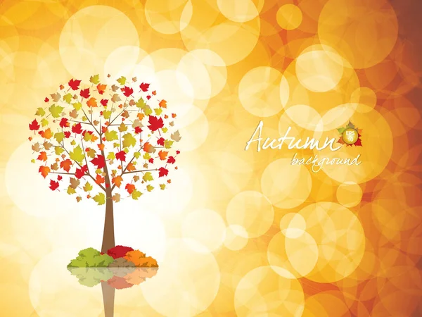 Autumn Tree Background Season Concept Vector Illustration — Stock Vector