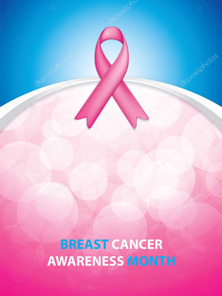 Breast Cancer Awareness Ribbon Background, vector illustration