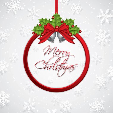 Noel arka plan şerit ve bell, vektör çizim ile