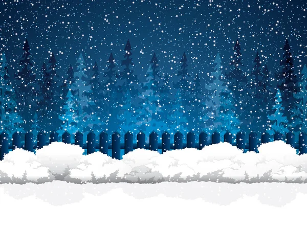 冬景色 森林の背景のベクトル イラスト — ストックベクタ