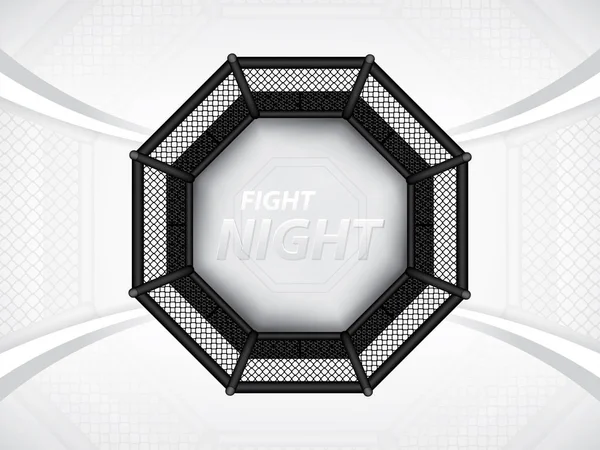 Vector illustration of MMA cage.Mixed martial arts octagon cage, top view