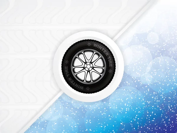 Winter Tire Concept Design Vector Illustration — Stock Vector