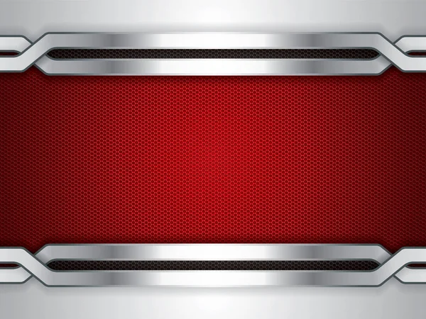 Abstrakter Hintergrund Metallic Rote Broschüre Vektor — Stockvektor