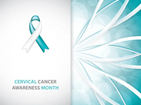 Gebärmutterhalskrebs Bewusstsein Monat Krebs Band Hintergrund Vektorillustration — Stockvektor