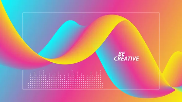 Bunte Abstrakte Futuristische Form Musik Welle Gradienten Hintergrund Kreatives Cover — Stockvektor