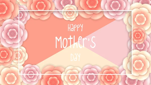 Feliz Diseño Del Día Las Madres Con Hermosas Flores Tarjeta — Vector de stock