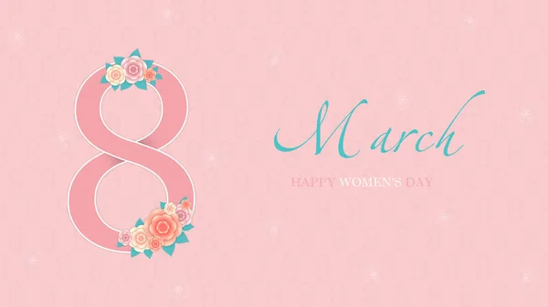 Marca Międzynarodowy Kobiet Dzień Tło Piękne Kwiaty Kartki Świątecznej Ilustracji — Wektor stockowy
