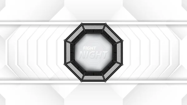 Vector illustration of MMA cage.Mixed martial arts octagon cage, top view