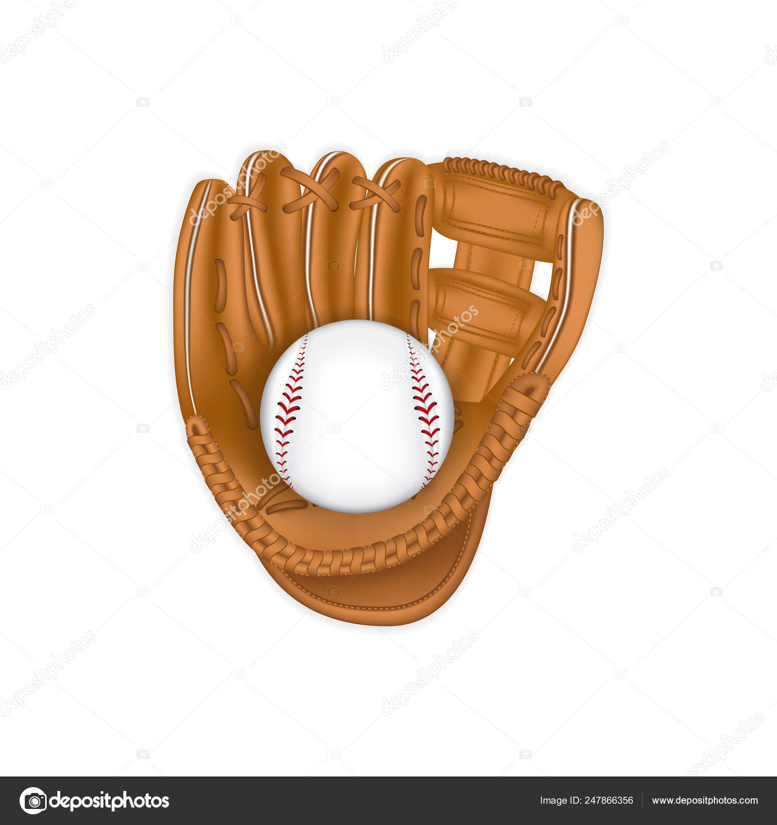 Aislado guante de béisbol