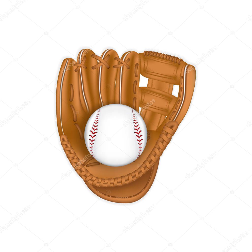 Baseball glove isolated