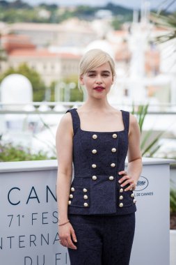 Cannes, Fransa - 15 Mayıs 2018: Emilia Clarke için photocall katılır ' Solo: A Star Wars hikayesi ' 71 yıllık Cannes Film Festivali, Palais des Festivals sırasında