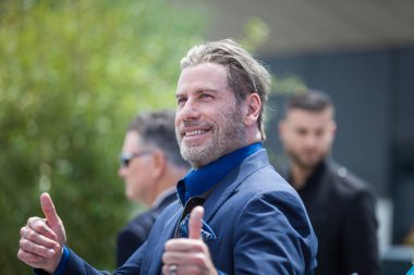 Cannes, Fransa - 15 Mayıs 2018: John Travolta photocall 'buluşma ile John Travolta için - Gotti' 71 yıllık Cannes Film Festivali sırasında katılır