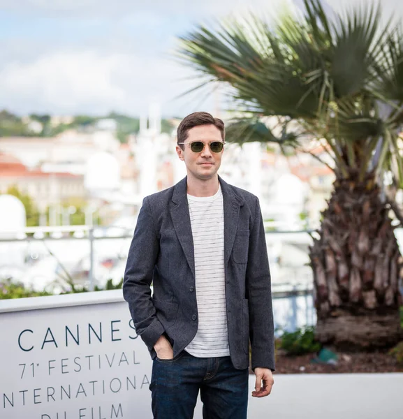 Κάννες Γαλλία Μαΐου 2018 Topher Grace Φοιτά Photocall Για Blackkklansman — Φωτογραφία Αρχείου