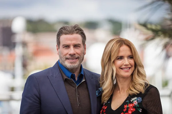 Cannes Fransa Mayıs 2018 John Travolta Kelly Preston Photocall Gotti — Stok fotoğraf