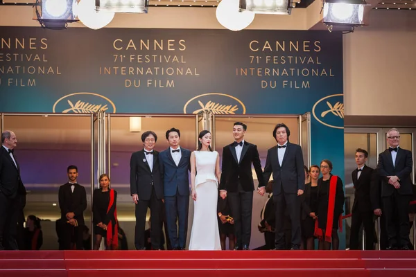 Cannes France May 2018 Steven Yeun Jong Seo Jeon Yoo — Stock Photo, Image