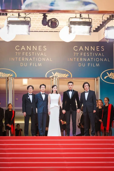 Cannes France May 2018 Steven Yeun Jong Seo Jeon Yoo — Stock Photo, Image