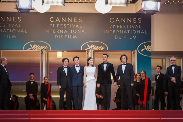 Cannes França Maio 2018 Steven Yeun Jong Seo Jeon Yoo — Fotografia de Stock