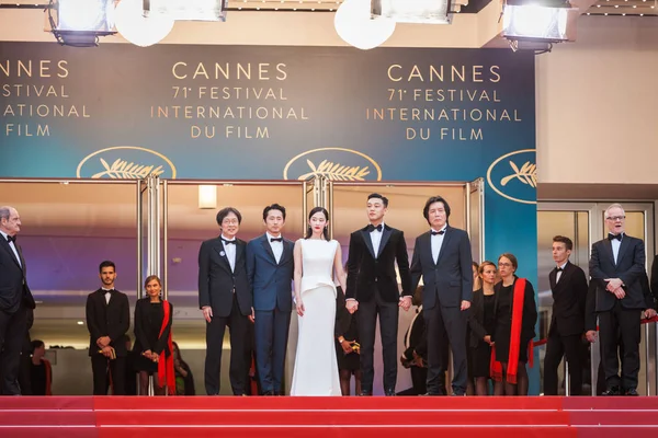 Cannes França Maio 2018 Steven Yeun Jong Seo Jeon Yoo — Fotografia de Stock