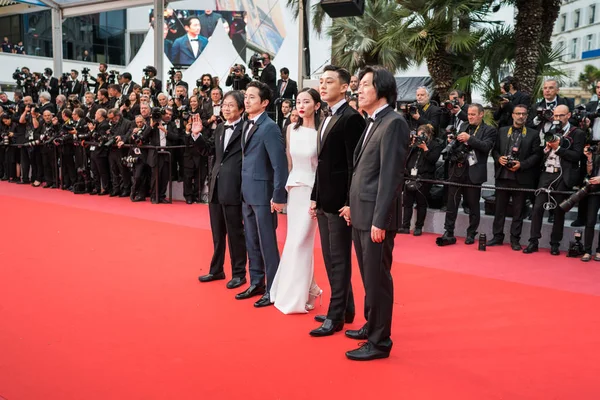 Cannes Frankrike Maj 2018 Steven Yeun Jong Seo Jeon Yoo — Stockfoto