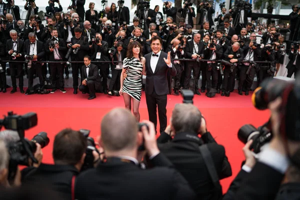 Cannes France Mai 2019 Charlotte Gainsborough Javier Bardem Assistent Cérémonie — Photo