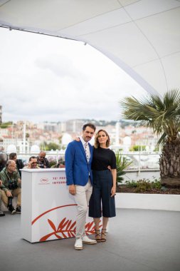 Cannes, Fransa - 17 Mayıs 2019: Michael Angelo Covino ve Judith Godreche 72.